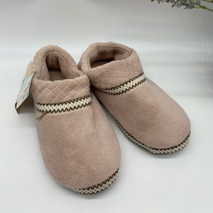 MUK LUKS Women's Rita Micro Chenille Full Foot Slippers Champagne LG 9-10